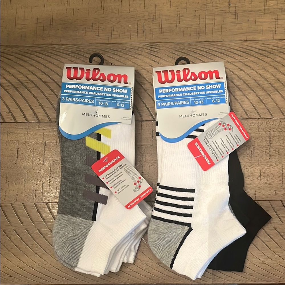 Wilson Gray and White Athletic Socks Moisture-Wicking